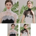 thumbnail image 5 of Blouse False Collar Shawl Wrap Clothes Accessories Lapel Top Lace Embroidered Blouse Detachable Collar False Collar Shirt Fake Collar Decorative Blouse Shawl BLACK XL, 5 of 8