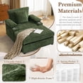 thumbnail image 6 of Chaise Lounge Chair Indoor with Ottoman,38.6"W Chenille Sofa with USB Port&Cup Holders,Modern Cozy Chaise with Storage Armrests&Side Pockets,Deep Seat Comfy Sofa for Living Room/Bedroom(Green), 6 of 9