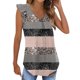 thumbnail image 1 of Gibobby Playera de Manga Corta con Cuello Redondo Camisetas sin mangas para mujer Camisetas sueltas verano con volantes Camisas sin mangas plisadas(Gris,CH), 1 of 4