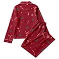 thumbnail image 5 of ZHOGXU Christmas Womens 2 Piece Pajama Sets Printed Long Sleeve Button Down Top Pant Pjs Sets Cozy Nightwear Homewear,,M, 5 of 5