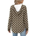 thumbnail image 5 of V Neck Hoodies for Women Pullover Casual Polka Dots Tunic Tops Loose Long Sleeve Sweatshirts Tees, 5 of 6