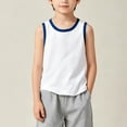 thumbnail image 5 of Boys Gold Sleeveless Cotton Tank Tops 2 Pack, Crew Neck Contrast Trim Athletic Casual Kids Vest Ages 2-12Y,Size 4-5 T, 5 of 8