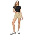 thumbnail image 4 of Cali1850 Women's Low Rise Cargo Stretch Fitted Shorts with Pockets and Buttons, 4 of 7