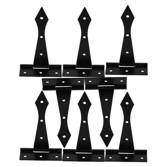 Homoyoyo 8Pcs Heavy Duty Iron Door Hinges Black Smooth Surface for Furniture
