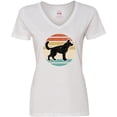 thumbnail image 3 of Inktastic German Shepherd Silhouette Vintage Retro Women's V-Neck T-Shirt, 3 of 5