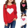 thumbnail image 3 of Atogsazn Toddler Kids Valentine's Day Sweatshirt Children Printed Crewneck Long Sleeve Sweatshirts Fashion Clothes 04-Red 7-8 Years on Clearance, 3 of 3