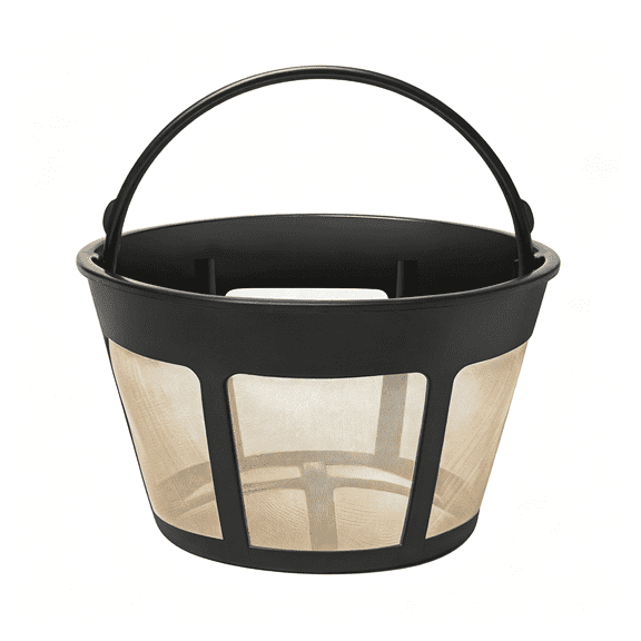 ACDANC 8-12 Cup Reusable Filter Basket with Mesh Bottom Fits Mrcoffee Coffee Maker and Brewer-Permanent Filter Replacement for Mr Coffee Gold Basket-Style Filters 1-Pack