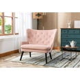 thumbnail image 2 of ARCTICSCORPION High Back Accent Chair, Comfortable Loveseat with Fabric Padded Seat, Modern High Back Rest Arm Sofa, Armchair with Wooden Legs for Living Room or Bedroom, Pink, 2 of 7