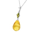 thumbnail image 2 of Galaxy Gold 14K White Gold 5.5 Carat Citrine and Peridot Pendant Necklace - November Birthstone - Warmth & Prosperity - 16" to 24" - Fine Jewelry for Women, 2 of 3