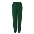 thumbnail image 6 of Women's Casual Fashion Solid Color Casual Pants with Drawstring Elastic Waist - Sanitary Pants Leggings for Daily Wear and Winter Activities,Dark Green,S, 6 of 8