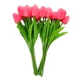 thumbnail image 5 of GOOHOCHY Pink Artificial Tulips Bouquet 20Pcs Pu Material Real Touch Fake Flowers Heads For Homeowners Couples, 5 of 8