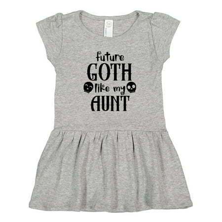 

Inktastic Future Goth Like My Aunt with Skulls Gift Toddler Girl Dress