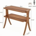 thumbnail image 3 of 2-Tier Narrow Side Table, Walnut Wood Grain, Herringbone Legs for Living Room/Bedroom/Entryway, 3 of 6