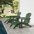 thumbnail image 3 of Westin Outdoor 4-Piece Adirondack Patio Chairs with Ottoman Footrest Set, Dark Green, 3 of 8