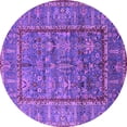 thumbnail image 1 of Ahgly Company Indoor Round Oriental Purple Industrial Area Rugs, 6' Round, 1 of 4