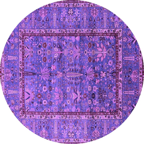 Ahgly Company Indoor Round Oriental Purple Industrial Area Rugs, 6' Round