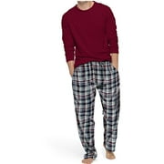 Hanes Men's Jersey Crew Flannel Sleep Set