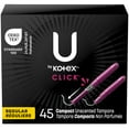 thumbnail image 1 of U by Kotex Click Compact Tampons, Regular, Unscented, 45 Count, 1 of 5