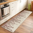 thumbnail image 2 of Brown Eucalyptus Leaves 2'x6' Runner Rugs for Hallway Kitchen Bedside Non Slip, Spring Leaves Plants Country Beige Entryway Rug Runners with Rubber Backing, Long Carpet Runner for Laundry Room, 2 of 8