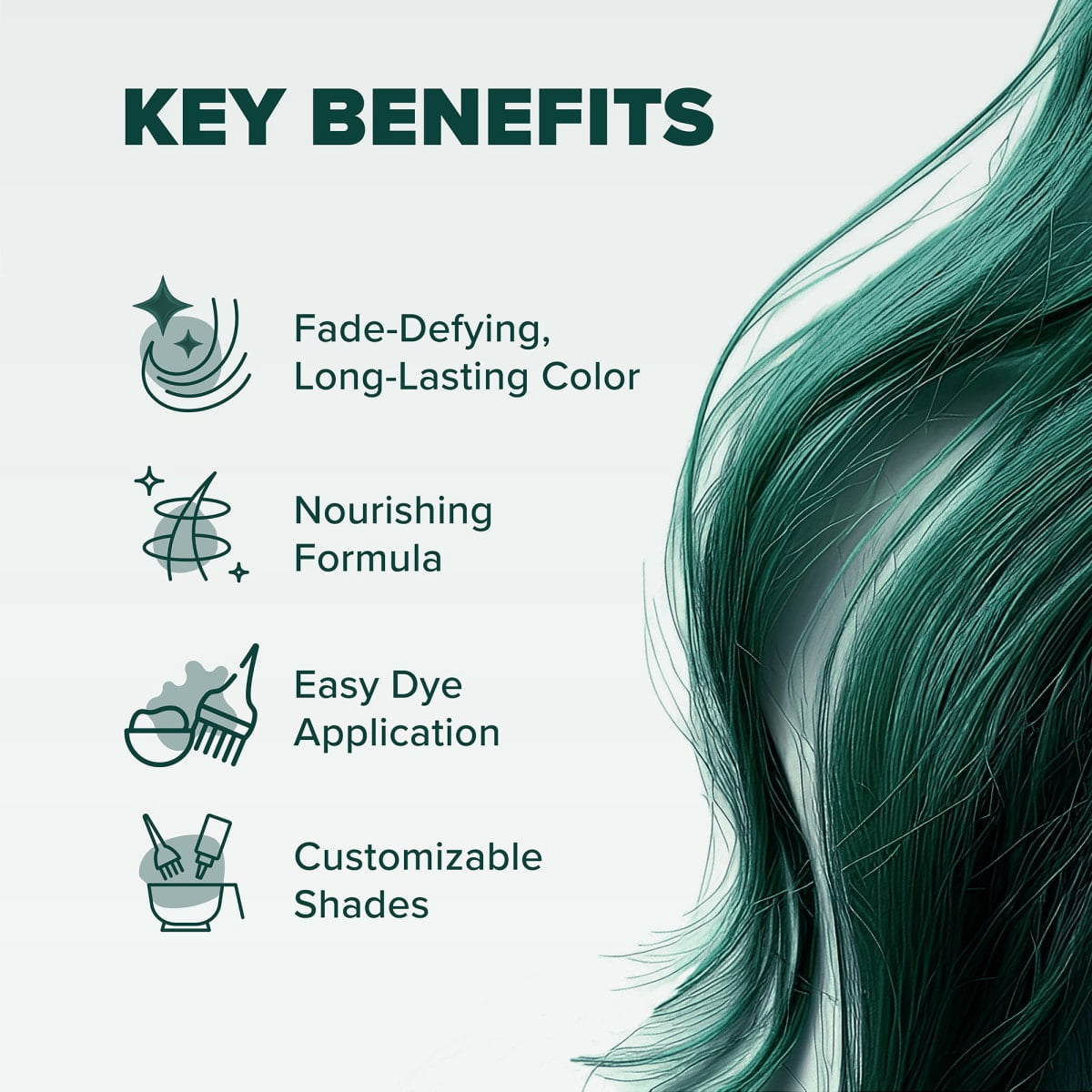 Splat Midnight Jade Hair Dye Kit, Semi-Permanent Green Hair Color for Brunettes, Vegan