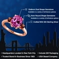thumbnail image 2 of Gem Stone King 3.99 Ct Oval Pink Created Sapphire Red Garnet 18K Rose Gold Plated Silver Ring (Size 5), 2 of 6