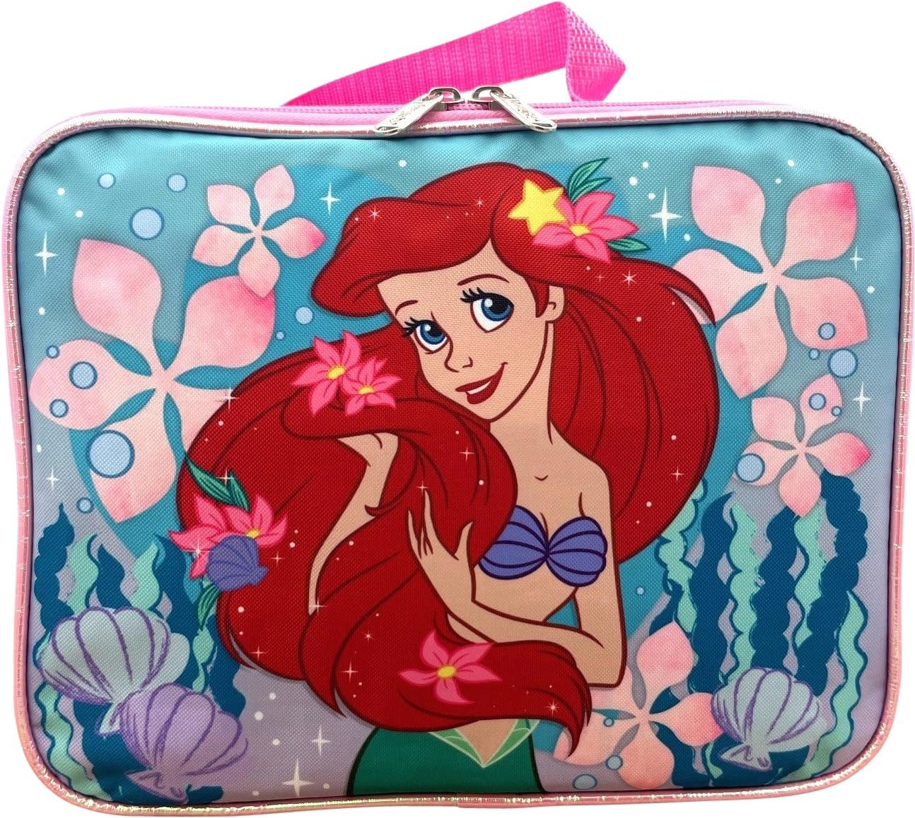 Disney Princess Kids Little Mermaid Ariel 16" Backpack with Removable Lunch Box Set, 2-Piece