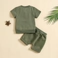 thumbnail image 4 of FAIWAD Boys Girls 2 Pieces Sweat Suit Short Sleeve Pockets Tops with Elastic Waist Shorts Set Summer Outfits, 4 of 9
