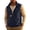 Q103 Dark Blue, variant on Mens Warm Polar Fleece Vest Stand Collar Full Zip Sleeveless Jacket Classic Fit Winter Fall Thermal Outerwear Gilet with Zipper Pockets for Hiking Hunting Red,L