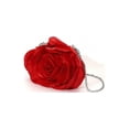 thumbnail image 3 of Women’s Red Rose Clutch Purse, Floral Evening Bag with Chain Strap, 3 of 8