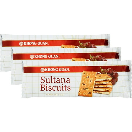 (3 Pack) Khong Guan Sultana Biscuits, 7.05 oz