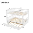 thumbnail image 2 of Full Over Full Bunk Bed with Trundle, Wood Bunk Bed Frame with Ladder and Safety Rails, Space-Saving Convertible Bunk Bed for Home and Dormitory, No Box Spring Needed, White, 2 of 7