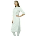 thumbnail image 5 of Bimba Womens Rayon Designer Tunic Lace Detail Yoke Kurtis Top Straight Blouse, 5 of 7