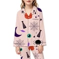 thumbnail image 4 of WOYY Girls Halloween Pajama Set Notch Collar Long Sleeve Shirt with Pants PJs, Sizes 3-14, 4 of 4