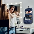 thumbnail image 4 of InnOrca Portable Travel Toiletry Bag Home Cosmetic Organizer Makeup Bag, Navy Blue & Polka Dots, 4 of 7