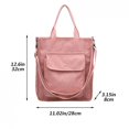 thumbnail image 2 of Vjnyvs Corduroy Shoulder Bag Women Vintage Shopping Bags Zipper Bookbag Handbags Casual Tote With Outside Pocket, 2 of 5