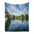 thumbnail image 1 of Massachusetts Soft Flannel Fleece Blanket, Old Historic Bridge and Charles River in Cambridge United States Photography, Cozy Plush for Indoor and Outdoor Use, 60" x 80", Multicolor, by Ambesonne, 1 of 6