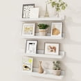 thumbnail image 3 of Picture Ledge Shelf, Floating Shelves Set of , Large Nursery Book Shelves for Toys Storage, Bookshelf Wall Mounted for Wall Decor Books Photo Frames, Walnut, 3 of 6