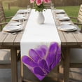 thumbnail image 6 of Table Runners 36 Inches Long, Purple Gold Cotton Linen Kitchen Dining Coffee Table Runner for Party Home Decor, Abstract Flower Ombre Aesthetics Paint Tabletop Dresser Scarves Runner 13x36 Inch, 6 of 9