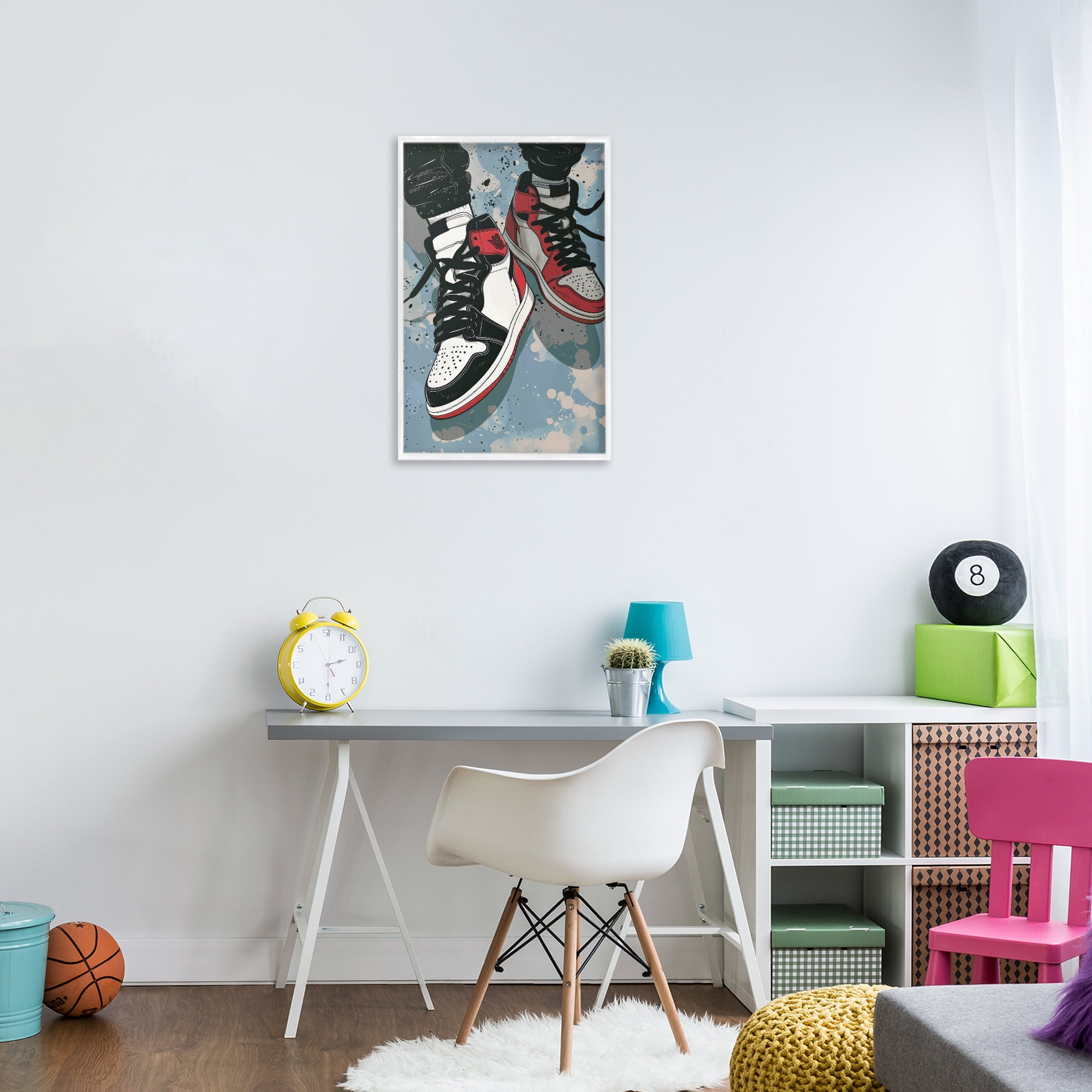 Stupell Industries Casual Streetwear Sneakers White Framed Giclee Art, design by Ray Powers