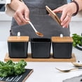 thumbnail image 3 of Bruntmor Bleu Ensemble de 3 Bocaux / Rangement Alimentaire, Café, Sucre, Thé, Pots à Épices, 3 of 8