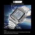 thumbnail image 4 of Relogio 1381 Hombres Analógicos Moda De Moda Casual De Deportes Informales Muñeca 2 Tiempo 5 Alarma 3atm Relojes Multifuncionales De retroceso De Acero Inoxidable, 4 of 5