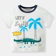thumbnail image 2 of TOOYOU Boys Summer T-Shirt Toddler Kids Baby Cartoon Beach Short Sleeve Crewneck T Shirts Tops Tee Size 4-5 Years Grey, 2 of 6
