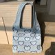 thumbnail image 3 of Bolso Mano Ganchillo para Mujer Bolso Hombro Diario Con Patrón Corazón Versátil (azul Claro), 3 of 8