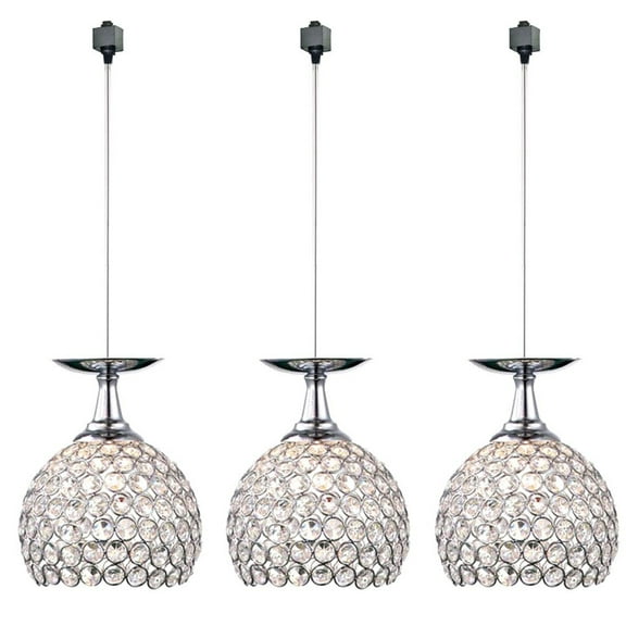 Kiven J Track Pendant Lightning, 3 Lights Industrial J Track Light Heads for Bedroom Kitchen Home Lighting,E26 Socket