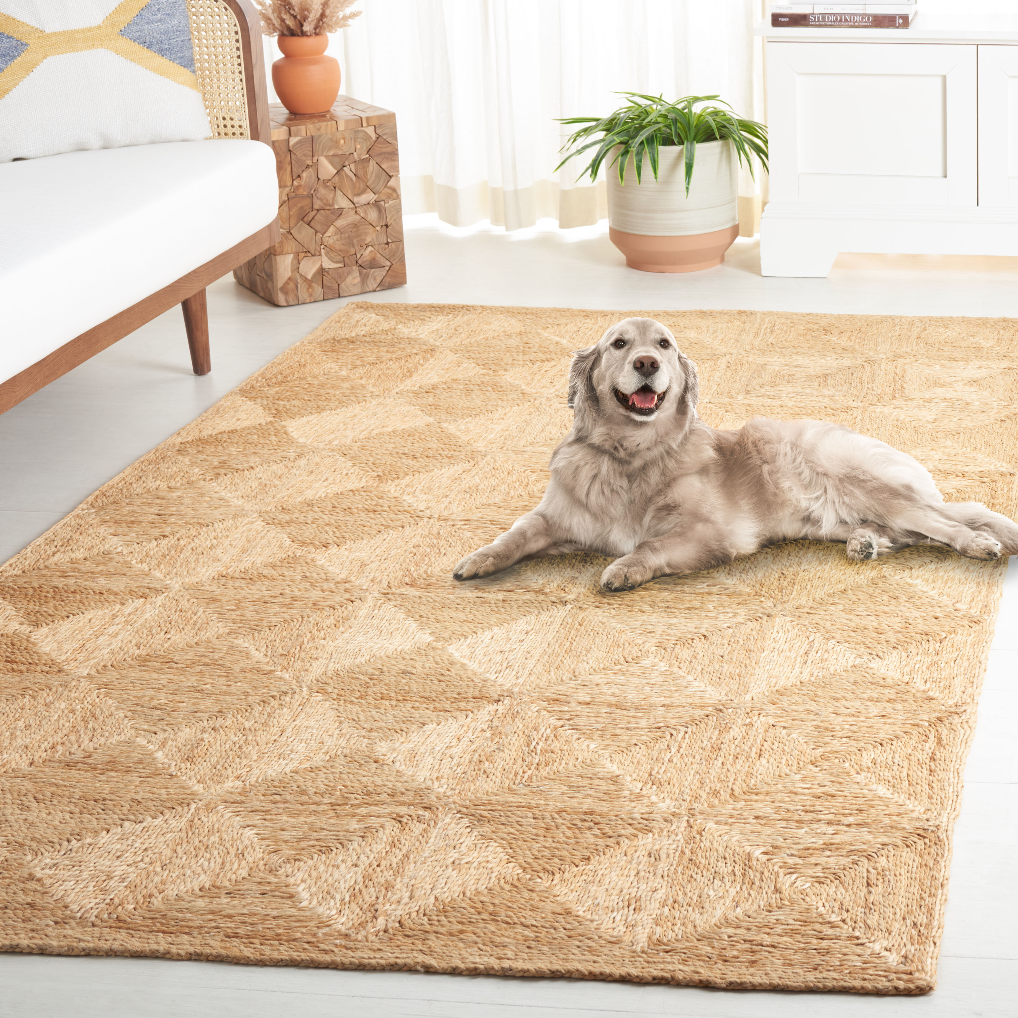 SAFAVIEH Natural Fiber Lyall Geometric Area Rug, Natural, 8' x 10'