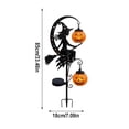 thumbnail image 3 of Solar Witch Garden Stake Light with Pumpkin LED Lanterns,Waterproof Metal Halloween Yard Decor for Outdoor Pathway Display Gift, 3 of 7