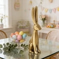 thumbnail image 5 of WKSCLPAI Easter Bunny Tabletop Decor, Modern Minimalist Gold Resin Rabbit Ornaments for Easter & Spring Centerpieces, Decorative Bunny Sculpture Collectibles Gift for Home Indoor Decor, 5 of 6