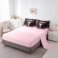 thumbnail image 5 of Manfei Girls Pink Letter Monogrammed T Twin Bedding Sets 7-Piece,Kids Teens Ribbon Bow Knot Glitter Print Bedding Comforter Set,Pink Reversible,Super Cozy Room Decor, 5 of 7