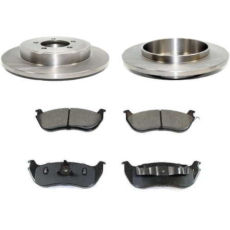 Rear Semi-Metallic Brake Pad and Rotor Kit - Compatible with 2002 - 2005 Ford Explorer 2003 2004