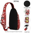 thumbnail image 3 of Sling Backpack,Red Christmas Santa Pattern Crossbody Bag with Water Bottle Holder,Waterproof Sling Bag for Men/Women with Chest Phone Holder for Hiking,Travel, 3 of 6